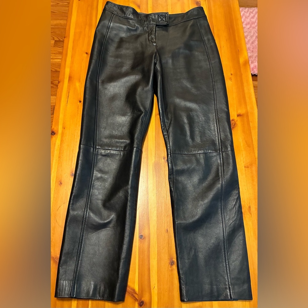Rampage Black Leather Straight Leg Pants